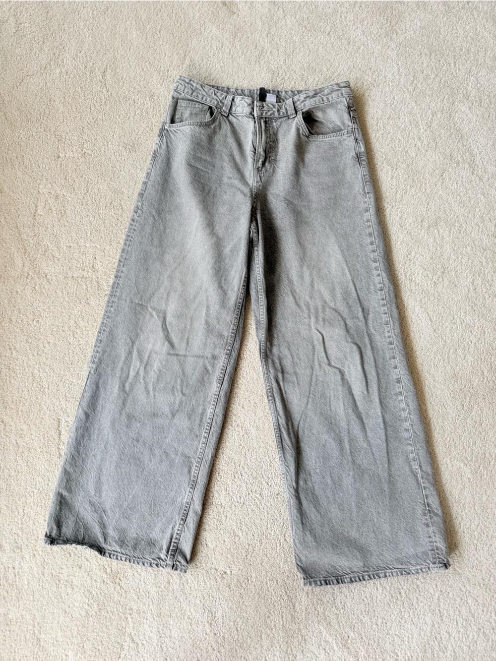 H&M Wide Leg Women's Jeans in Light Gray